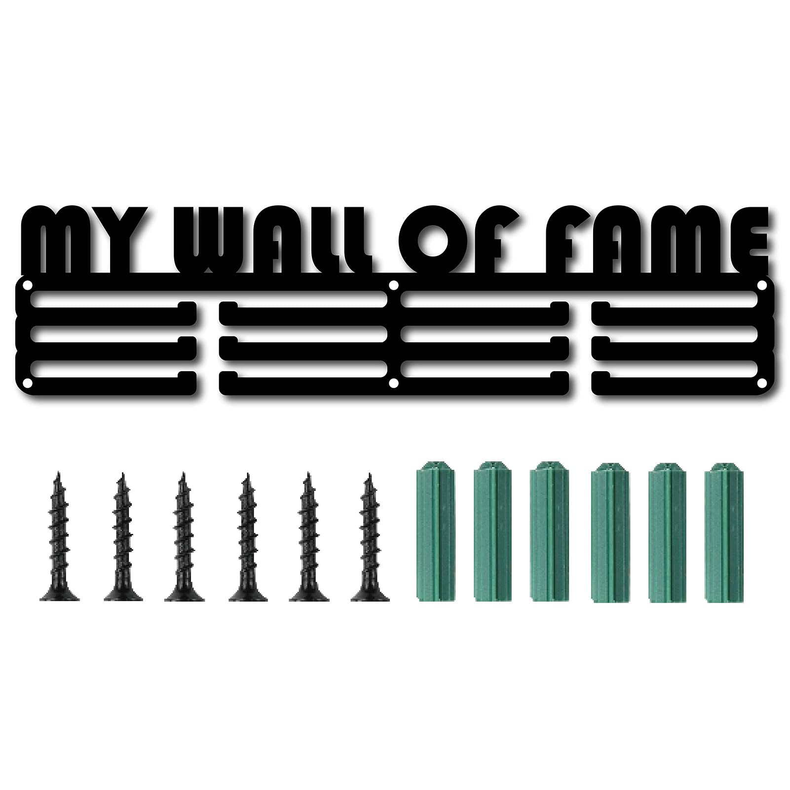 CREATCABIN Medal Holder My Wall of Fame Black Sport Medals Display Stand Wall Mount Hanger Decor Stainless Steel Hanging Award Holder for Home Badge Running Soccer Gymnastics Over 60 Medal