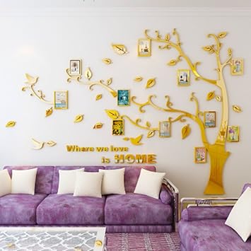 Rainbow Fox 3d Familia Foto Marco Arbol Pegatinas De Pared