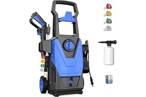 SEN-QII Electric Pressure Washer - 4800PSI Max 3.2GPM Power Washer Electric Powered with 20FT Hose, 4 Nozzles, Foam Cannon, Power Washer for Cars, Patios, Driveways