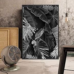 Framed Canvas Wall Art for Living Room, Bedroom Leaves Arrangement IV Canvas Prints for Home Decoration Ready to Hang - 16x24 inches