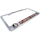 Premium All Metal FSU Seminoles Alumni License Plate Frame w/Dual 3D Logos - Second Generation (Florida State)