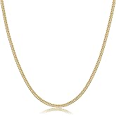 GLIVEOR Cuban Link Chain Necklace for Men & Women, 16 18 20 22 24 26 28 30 Inch Multi-Length Chunky Silver Chain, 3mm 3.5mm 5mm Widths