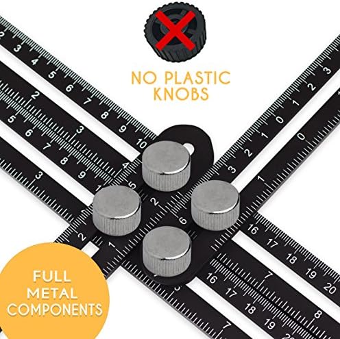 Angle Measuring Tool – Aluminum – For Tradesmen, Home DIY and Craft Projects by SLATE (Black)