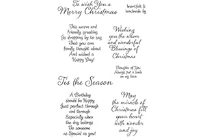 LDCRE Tis Season Merry Christmas Sentiments Sayings Phrase Clear Stamp for Card Making Decoration DIY Scrapbooking,Merry Christmas Blessing Words Clear Stamp