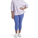 No nonsense Women's Soft Cotton Capri Leggings with Side Pockets Workout Stretch Pull On Pants