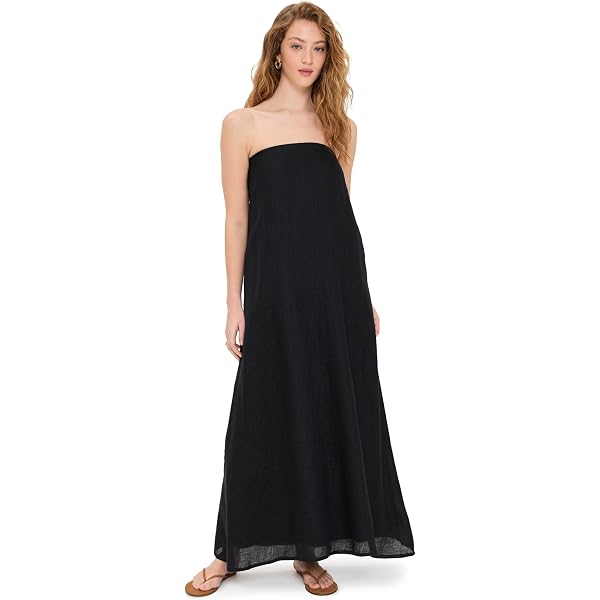 Amazon.com: Stateside Women's Linen Column Maxi Dress, New Navy, L :  Clothing, Shoes & Jewelry