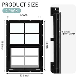 Tandefio 2 Pcs 12'' x 18'' Black Flush Mount Shed