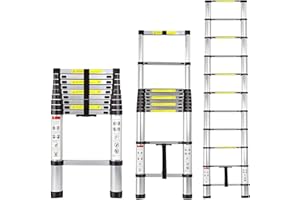 ARCHOM Telescoping Ladder 10.5FT, Aluminum Telescopic Extension Ladder Retract Collapsible Ladder Portable Multi-Purpose Lightweight Compact Folding Ladder with EN131 Certified