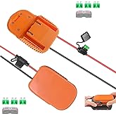 2Pcs Power Wheels Adapter for Ridgid for AEG 18V Li-ion Battery Dock Power Connector with ON/OFF&Fuse&14AWG Wire&Wire Terminals,Power Convertor Power to DIY RC Toys,Robotics,Led Lights(Not Battery)