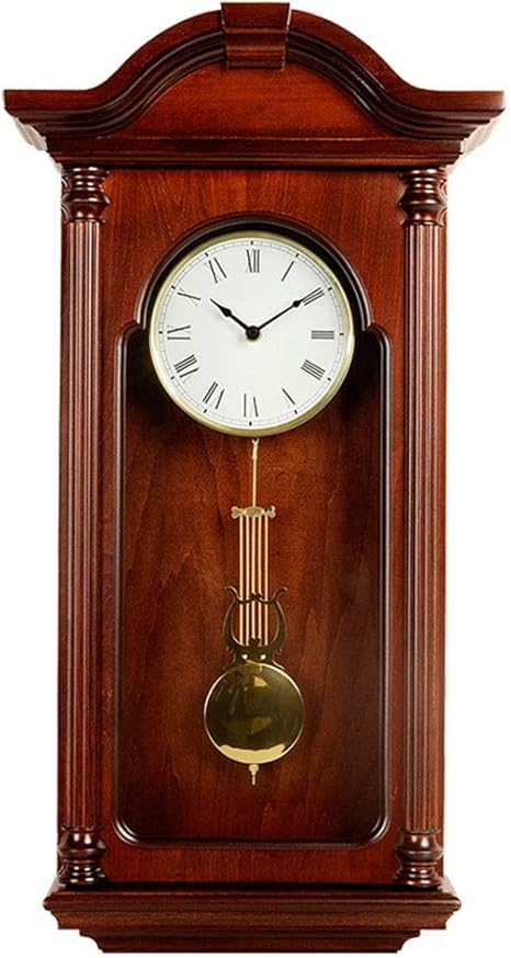 Amazon Com Wall Clock Grandfather Clock Westminster Chime Vintage Living Room Decor Battery Operated Pendulum Bedroom European Retro Solid Wood Frame Large Home Kitchen