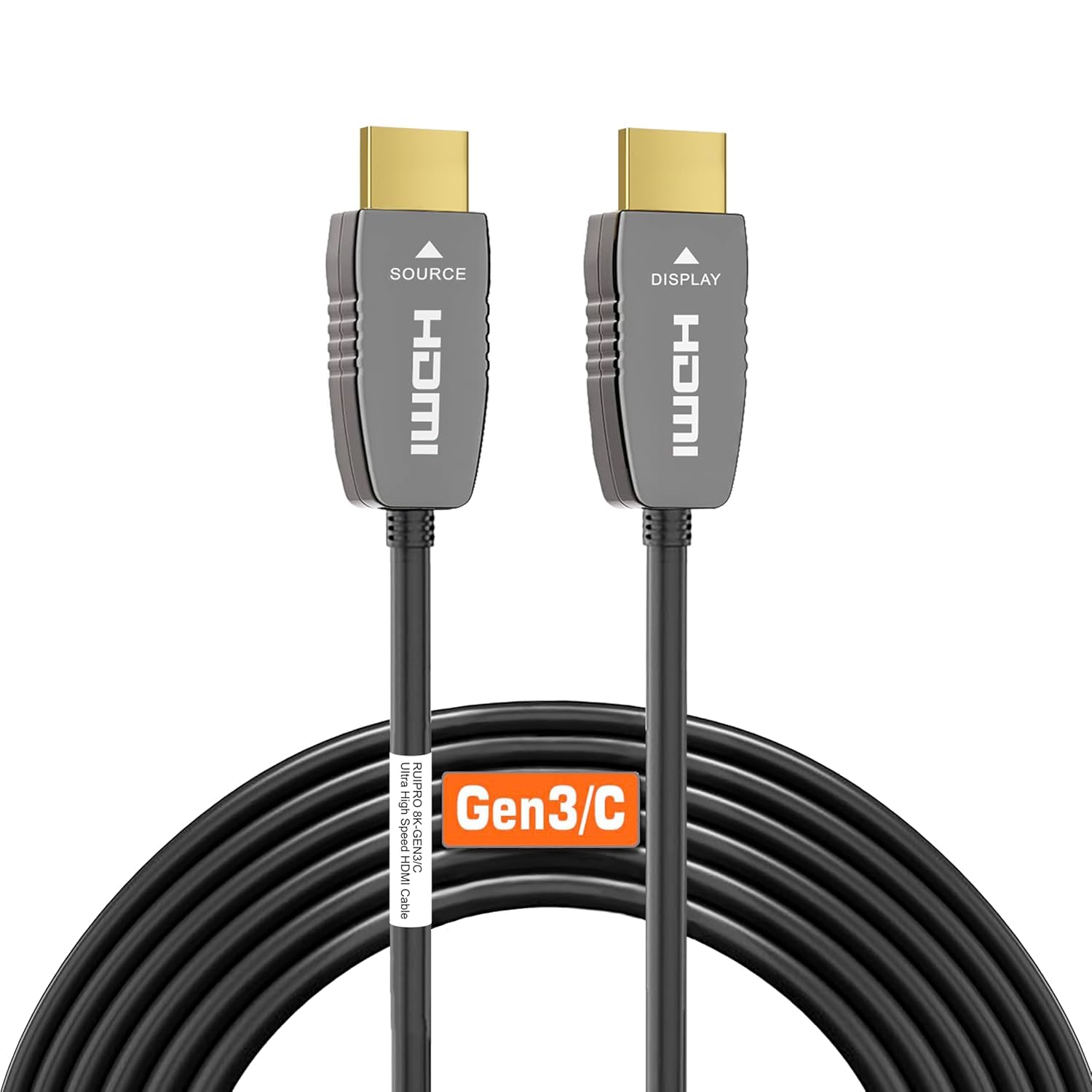 Photo 1 of RUIPRO 8K HDMI Ultra High Speed Latest 2.1b Certified Fiber Optic Cable CL2 Rated 25 Feet 8K60Hz 4K120Hz 48Gbps eARC HDR HDCP2.3 for RTX4080/4090/3080/3090 Xbox PS5 AVR Projector LG/Samsung/Sony