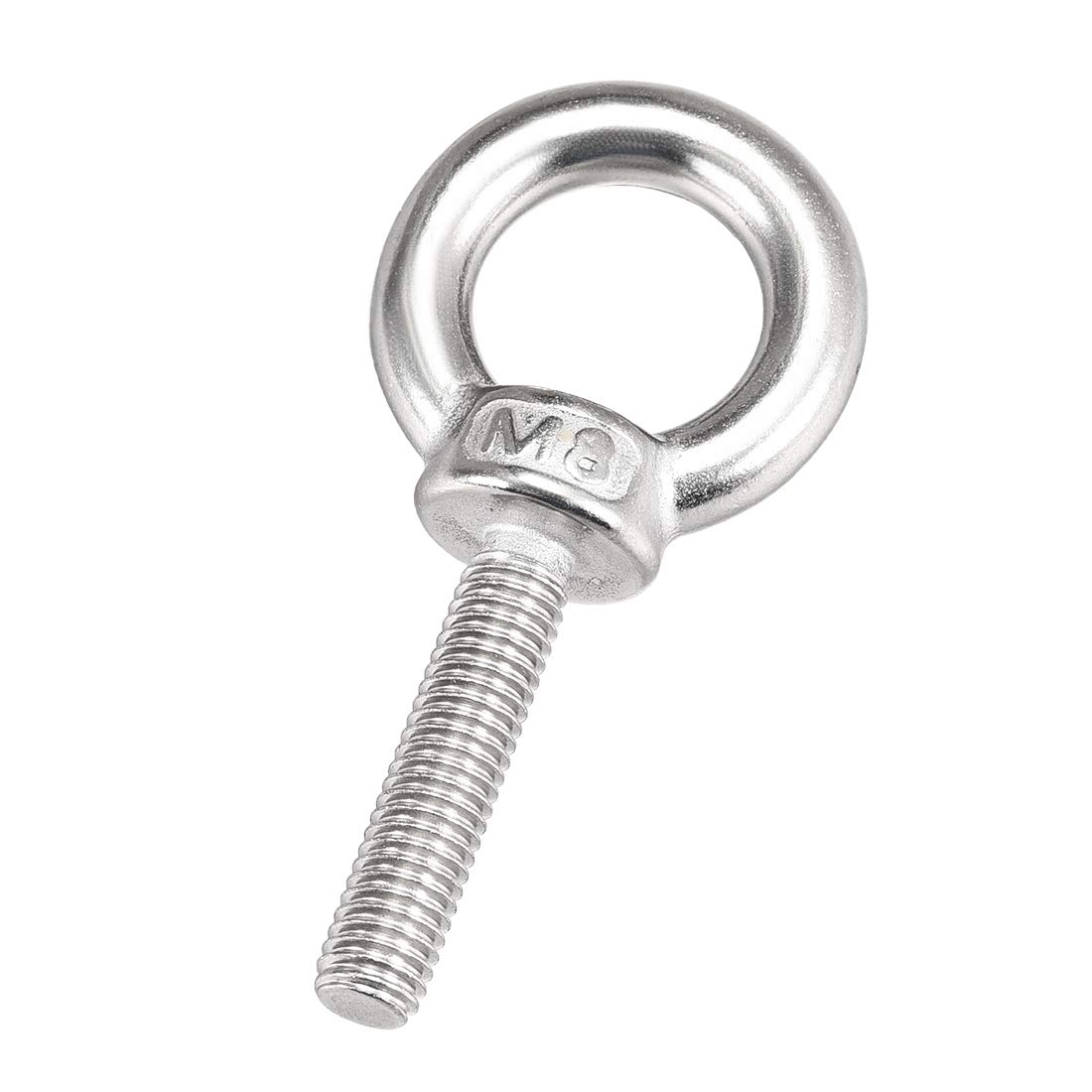 Sourcingmap Lifting Eye Bolt M8 x 35mm Male Thread 304 Stainless Steel for Hanging, Pack of 2