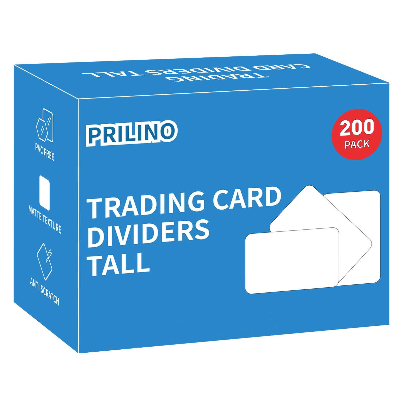 Photo 1 of 200ct Tall Trading Card Dividers - White Plastic Card Divider, Page Dividers for Storage Boxes, Standard Vertical Fit for Sports/Games Card Categorization and Management