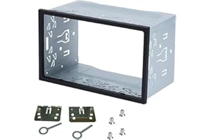 BILLOWVOLVE Universal Double DIN Car Stereo Cage,with Metal Frame, Car Radio Fitting Kit,for DVD Players, ISO, CD, GPS Navigation mounting Brackets