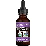 Global Healing Detoxadine - Organic Nascent Iodine Liquid Supplement Drops for Thyroid Support, Detox Cleanse, Metabolism Hea