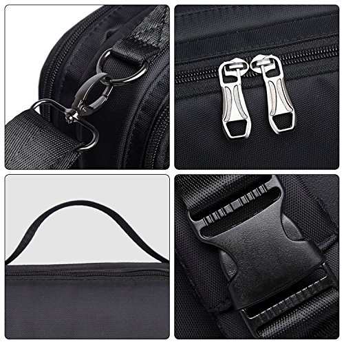 UBaymax 15.6 inch 3-in-1 Hybrid Laptop Backpack Messenger Shoulder Bag,Nylon & Leather Multi-function Convertible Waterproof Bag For Business School Travel