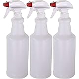 Pinnacle Mercantile Plastic Spray Bottles Leak Proof Technology Empty 32 oz Pack of 3 Made in USA