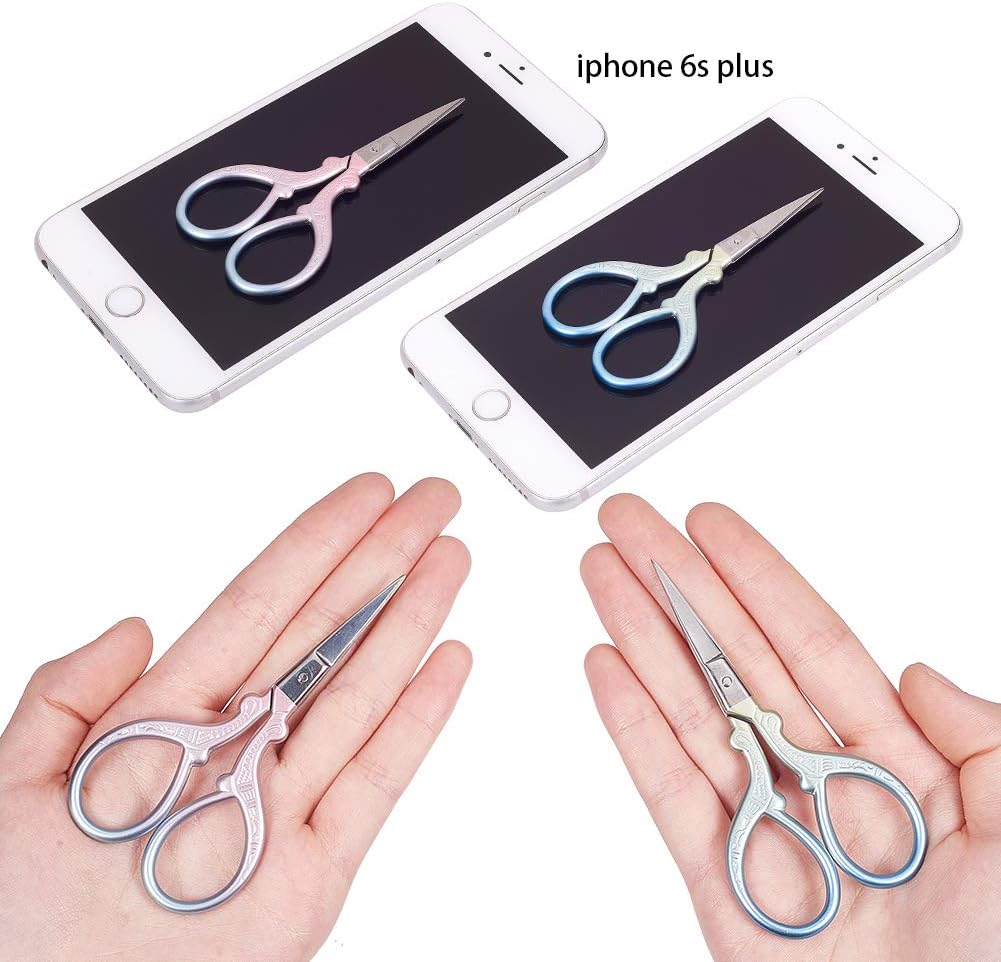 SUNNYCLUE 3.7 Inch Embroidery Needlework Scissors Stainless Steel Embroidery Scissors for Fabric Cutting Dressmaking Beard Nose Trimming - Image 4