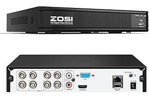 ZOSI H.265+ 5MP 3K Lite CCTV DVR 8 Channel Full 1080p, AI Human Vehicle Detection, Remote Access, Hybrid Capability 4-in-1(Analog/AHD/TVI/CVI) Surveillance DVR for Security Camera (No Hard Drive)