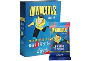 Invincible Season 1 Keepsake Holo Blaster Box: 6 Packs, 4 Cards Per Pack, 1 Guaranteed Hit, Holo Mirror Cards, Chase Rare Ins