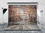 LB Vintage Brick Wall Backdrop 10x10ft Vinyl Rustic Wood Backdrop for Photoshoot Birthday Party Kids Baby Adult YouTube Video Portraits Photo Booth Backdrop Studio Props