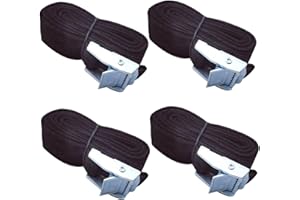 Black Lashing Straps Tie Down Strap with Heavy Duty Cam Lock Buckle with Zinc Alloy Lock Buckle, 2m x 25mm