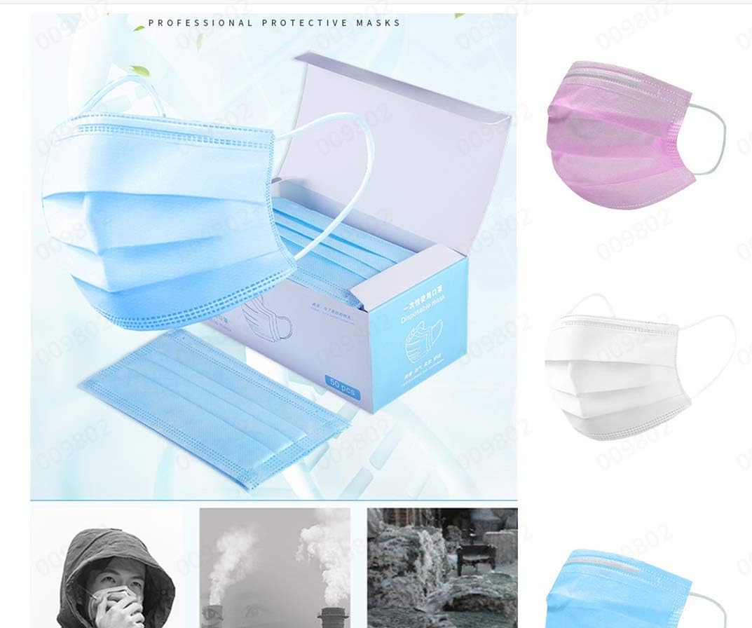 50PCS Disposable 3 Layer Unisex Ultra Soft Lightweight Blue Pink White 17.5x9.5cm Towel Travel Towe (BLUE, 50PCS)
