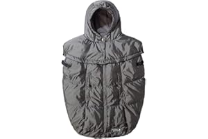 7 A.M. 7AM Pookie Poncho Cover for Baby Carrier - Water Repellent & Ultra Soft Micro-Fleece Lining Bunting Bag with Adjustable 2 Hoods, Multifunctional Stroller & Winter Car Seat Cover | (0-4T)