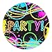 Glow Deluxe Party Supplies Pack (123 Pieces for 16 Guests) - Neon 80s Party Supplies, Glow in the Dark Party Supplies, 80's Party Decorations, Plates and Napkins, Neon Glow Party, Blue Orchards