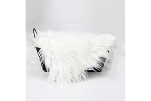 CALIDAKA Baby Photo Props Blanket, Newborn Faux Fur Photography Basket Stuffer Rug, Beanbag Background Backdrop Mat (4#,White)