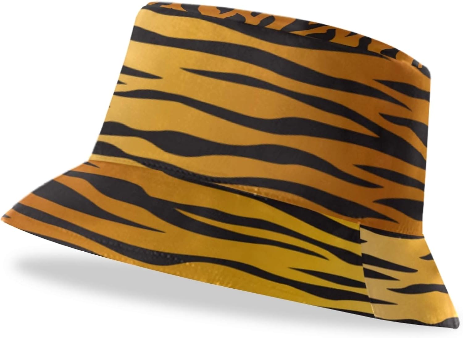 Cute Bucket Hats Animal Skin Tiger Stripes Black Hawaiian Bucket Hat