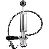 MRbrew 4" Keg Tap Keg Party Pump, American D System Beer Keg Hand Pump | Picnic Pump with Beer Faucet &amp; Beer Hose, Chrome-Plated Keg Draft Beer Party Pump with Clamps Kegerator Pump for Homebrew