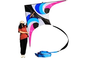 WEICAFLY Giant Delta Kite for Adults,110" in Huge Single Line Beach Kite, Comes with 99 Feet Extra Long Kite Tail, Real Adult Player Kite