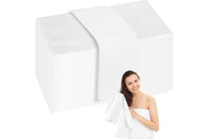 100 Pcs Disposable Hair Towels 16 x 32 Inch Super Absorbent Large Luxury Towels Soft Disposable Bath Towels Salon Spa Towels 