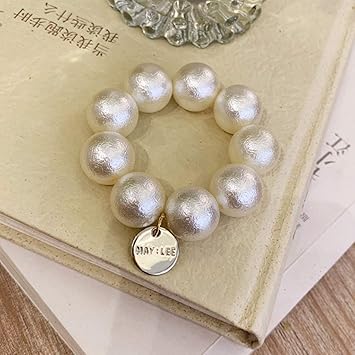 Amazon Com Yousike Korean Imitation Pearl Beading Hair Ties
