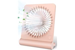 FERRISA Desk Fan On-The-Go, Small But Powerful, Portable Fan Battery Operated, 220° Tilt Folding Ultra Quiet mini Personal Fan, Strong Wind, 3 Speed Adjustable For Office Desktop Travel (Pink)
