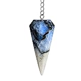 Amazing Gemstone Rainbow Moonstone Crystal Pendulum