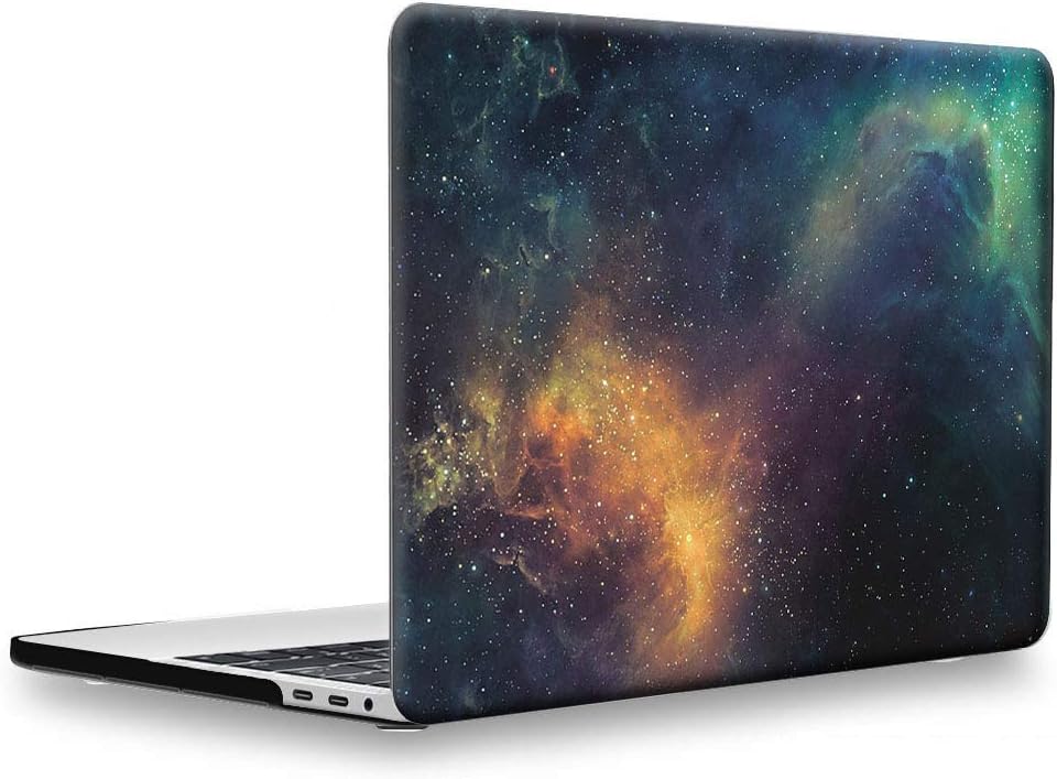 UESWILL Compatible with MacBook Pro 15 inch Case 2019 2018 2017 2016 Release, Galaxy Pattern Smooth Matte Hard Case for MacBook Pro 15 inch with Touch Bar & USB-C (Model: A1990/ A1707), Nebula/Green