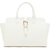 Anne Klein womens Anne Klein Sculpted Buckle Satchel With Convertible Strap