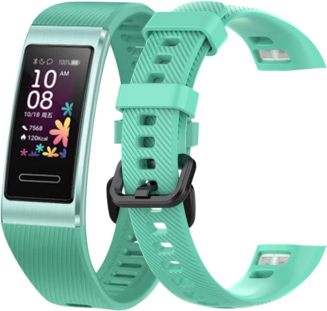 teyiwei Teal Soft Silicone Wrist Strap Compatible for Band 3 Pro Replacement Watch Band Bracelet Compatible with Band 4 Pro