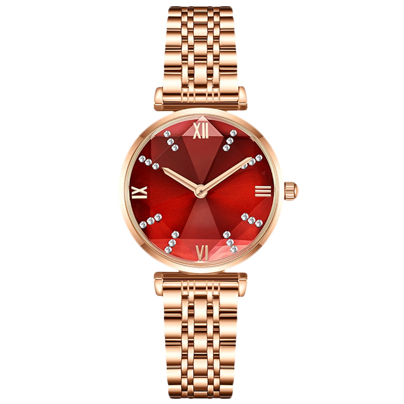 RORIOS Women Watches Analogue Quartz Watch with Rose Gold Stainless Steel Strap Fashion Rhinestone Wristwatch for Ladies Girls