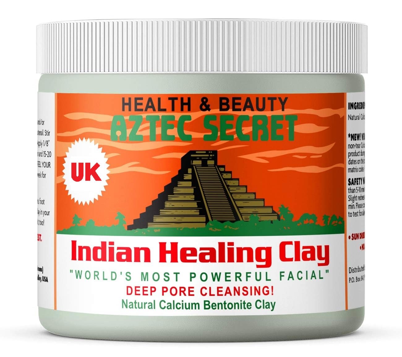 Aztec Secret Indian Healing Clay Mask 454g – Official UK Release – Natural Detox Face Mask, Acne-Prone & Oily Skin, Minimises Pores, Reduces Blackheads, Deep Pore Cleansing, Calcium Bentonite Clay
