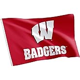 Desert Cactus University of Wisconsin UW Flag - 3 x 5 Feet Badgers Banner, Indoor/Outdoor Durable Fabric, 100% Polyester Design (Style 2)
