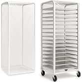 tiscover Bun Rack Cover - Transparent PVC with 4 Sided Zippers - Universal 20 Tier Sheet Pan &amp; Speed Rack Cover - Heavy Duty, Waterproof &amp; Dustproof Bakery rack cover