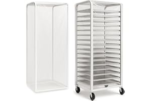 tiscover Bun Rack Cover – Transparent PVC with 4 Sided Zippers – Universal 20 Tier Sheet Pan & Speed Rack Cover – Heavy Duty, Waterproof & Dustproof Bread rack cover Bakery Rack Cover