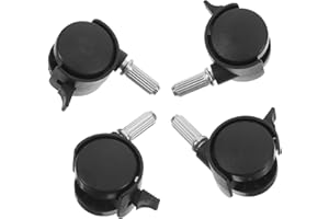 SHERCHPRY Heavy Duty PU Chair Caster Wheels 4Pcs 1 Inch with Secure Braking for Office Chairs and Workbenches