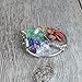 SPUNKYCHARMS 4 PCS Life of Tree Pendant Charms for Jewelry Making 7 Chakra Crystal Quartz Pendants Silver Wire Wrapped Healing ReikiCharm for Necklaces Earrings Bracelets Jewelry Making