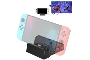 JUSEISIN Dock for Nintendo Switch TV Box Adapter Docking Station, Lite Base Docking Station for TV, OLED Doc One-Key Switching TV Mode, Support 4K 1080P Video Output