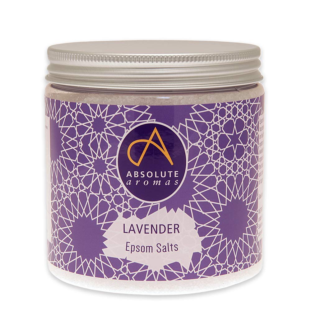 Absolute Aromas Lavender Infused Epsom Bath Salts 575g - Magnesium Sulphate - Relaxing Salts for The Bath - Soak and Relax Muscles and Feet