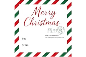 Alynta Christmas Gift Tags Stickers - 120Pcs Holiday Gift Tags Stickers 2.5 Inch Personalized Christmas to from Name Tag Labels for Xmas Presents Envelope Seals Cards